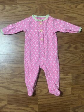 Carter's Pink Floral Snap-Front Footed One-Piece
